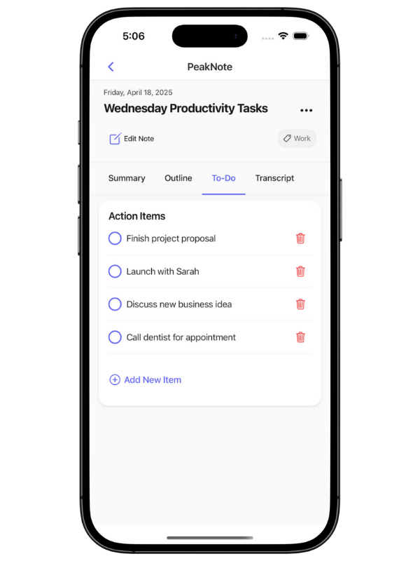 AI Task List Generation