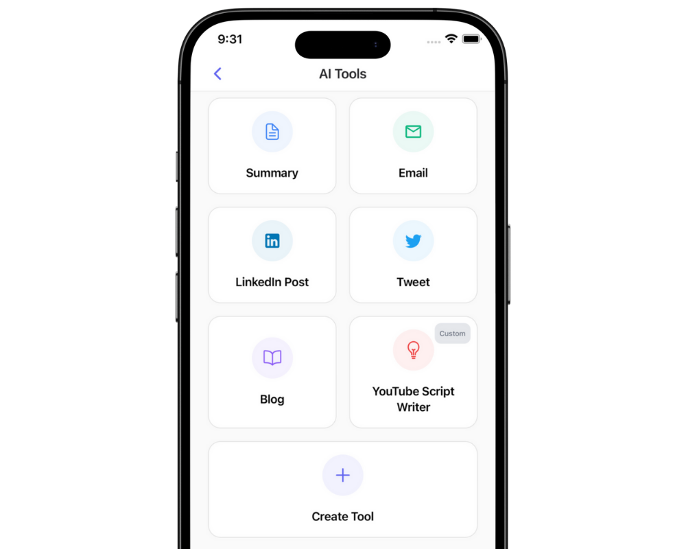 Custom AI Tools for Notes